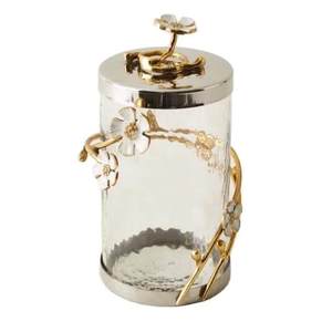 Decorative Metal Lid <b>Glass</b> <b>Canister</b> Designer Food Sealed <b>Canister</b> Metal & <b>Glass</b> Kitchen <b>Canister</b> - Product Image 1