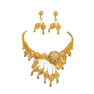 Conjunto de pendientes de collar de la mejor calidad 100% con juego de pendientes de collar de estilo moderno chapado en oro de 22 quilates a la venta por exportadores - Product Image 2