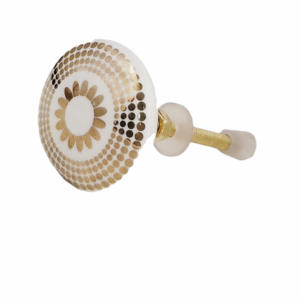 Boutons en céramique de fleur de travail en or de luxe marocain poignées de porte et de tiroir en métal pour armoire de cuisine et de chambre à coucher - Product Image 3