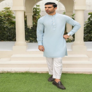 Gents Kurta Pajama Suits Pathani Ready Made Suits for Pakistan and Indian Clothing for <b>Eid</b> and Wedding Occasions - Product Image 3