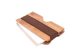 Porte-cartes compact en bois pour cartes bancaires et de crédit, étui à cartes en bois naturel écologique - Product Image 5