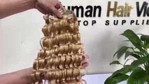 Extensions de cheveux humains avec clips, sans couture, européens, vierges, Remy, à reflets blonds, style vietnamien, vente en gros - Product Image 5