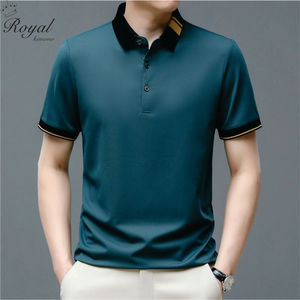 BROWON marca Polo camisa hombres camisetas 2023 verano nuevo Color sólido Regular Fit hombres ropa Turn-Down Collar manga corta Polo de negocios - Product Image 3