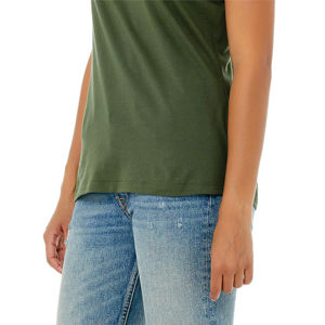 Airlume – T-Shirt à manches courtes pour femme, en coton peigné et à anneau, simple, vert militaire, 100% oz, 4.2 - Product Image 5