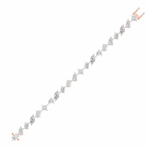 Bracelet tennis en diamants multi-formes certifiés IGI en or jaune/blanc/rose 14 carats - Product Image 4
