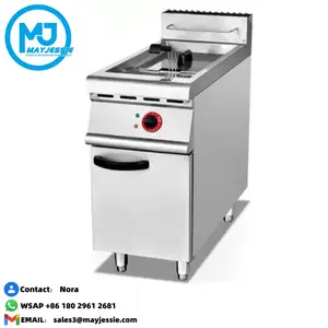 25L Fast Food Restaurant Chicken Nugget French Fries Standing Single Cylinder 1 Basket Electric Deep Fryer with Cabinet