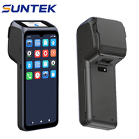 Terminal de point de vente (TPV) mobile Android 16 SUNTEK SM6 4G LTE Bluetooth 6,56'' avec double SIM, lecteur de codes-barres NFC, imprimante thermique et batterie 3400 mAh