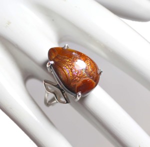 Anillo de mujer de ágata de fuego mexicana Natural, conjunto de bisel en forma de pera de Plata de Ley 925, estilo Vintage de piedras preciosas para fiestas de boda - Product Image 2