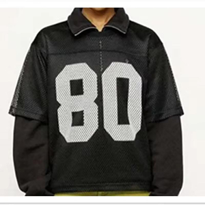 Maillot de football américain unisexe personnalisé en microfibre, respirant, anti-bactérien, anti-UV, à séchage rapide, court, taille plus - Product Image 4