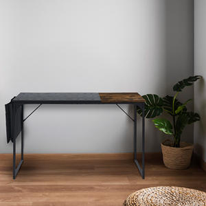 Well Home - Escritorio Plegable para Computadora, Color Negro Vintage, 120 cm, con Soporte para Documentos, Muebles para Oficina en Casa - Product Image 3