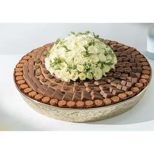 Decoración de mesa soporte dulce último cuenco decorativo para servidor de Chocolate cuenco de Chocolate de Metal de alta calidad con detalles florales dorados - Product Image 6