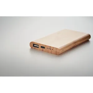 ARENAPOWER C แบตเตอรี่สำรองพกพาแบบยั่งยืนจากไม้ไผ่ พร้อมพอร์ต USB คู่สำหรับโทรศัพท์มือถือ - ใช้เพื่อการส่งเสริมการขายที่เป็นมิตรกับสิ่งแวดล้อม - Product Image 1