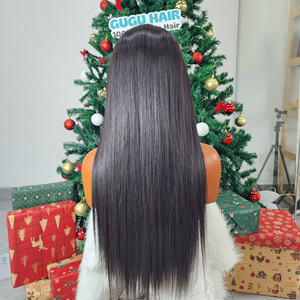 Pelucas de Cabello Humano Vietnamita Largo, Negro, Liso, de Calidad Premium, 24 Pulgadas, 13x6 HD, para Mujeres Negras, Textura Natural y Suave - Product Image 4