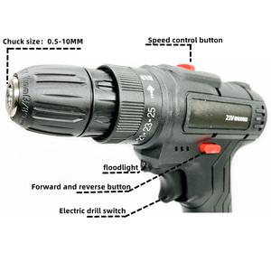 Taladro Inalámbrico con Batería de Litio, Taladro Manual con Mandril de 10 mm, <span class=keywords><strong>Destornillador</strong></span> Eléctrico de 21 V, Incluye <span class=keywords><strong>Accesorios</strong></span>, Caja de Plástico, <span class=keywords><strong>para</strong></span> Bricolaje - Product Image 5