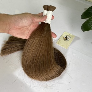 Extensiones de cabello humano 100% a la moda, pelo lacio y sedoso de Color marrón, pelo sin procesar camboyano vietnamita a granel, novedad - Product Image 4