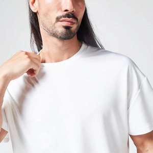 Nouveau goutte épaule 100% coton 300 GSM poids lourd surdimensionné coupe ample imprimé hommes T-Shirt sur mesure méthode d'impression numérique - Product Image 3