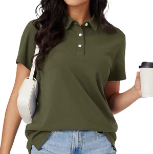 La mejor tela amigable con la piel 2025 Logotipo personalizado más vendido Polos de excelente calidad para mujeres - Product Image 3