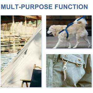 Topflags 2 Pack 3.5 Inch Metal Swivel <b>Hooks</b> White Rubber Coated Flagpole Rope <b>Clips</b> Outdoor Pet Promotional Keychains Carabiners - Product Image 3