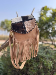 Bolso con flecos de piel de vaca auténtica, novedad, gran oferta, bolso de estilo occidental, bolso cruzado, bolso bohemio para mujer, Bolso multiusos - Product Image 4
