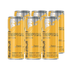 Pack de 12 canettes de Red Bull Energy Drink saveur fruits tropicaux, 250 ml, formule sans gluten, sans lactose et sans produits laitiers, export. - Product Image 4