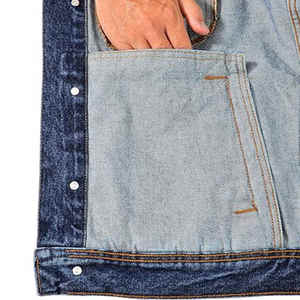 Veste en jean avec doublure en fourrure pour hommes Veste en jean personnalisée à la mode pour hommes en vrac à prix abordables - Product Image 5