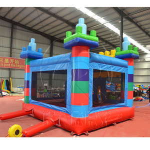 Castillo Inflable Ecológico para Niños, Diseño de Bloques de Construcción, Cama Elástica, Alquiler para Fiestas Familiares, Área de Juegos - Product Image 2