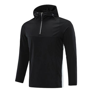 Sudaderas deportivas de diseño de moda para hombre con media cremallera, sudaderas transpirables para gimnasio con LOGOTIPO personalizado, Sudadera con capucha activa para hombre al aire libre - Product Image 3