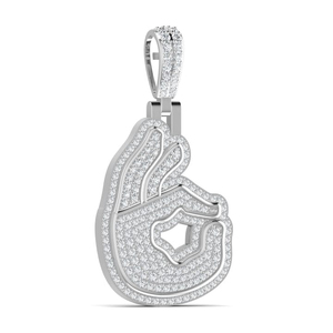 Grand pendentif personnalisé en argent glacé Gyan Mudra Hip Hop Bling avec diamant VVS Moissanite Cadeau de fête unique pour les mariages - Product Image 3