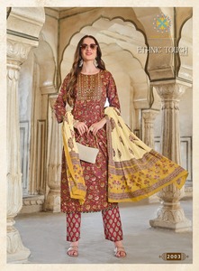 Latest Designer Outfit Kurta Pant & Dupatta Beautiful Design Indian Exporter and Supplier <b>Three</b> Piece Collection Dress - Product Image 4