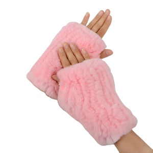 Gants sans doigts en polyester pour femmes, vente en gros, doux, chauds, élastiques, mitaines tissées pour la pêche en plein air, les sports - Product Image 4