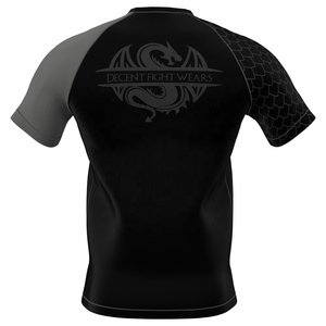 Maillot de compression pour homme avec logo personnalisé OEM, impression par sublimation intégrale, protection UV, manches longues, pour grappling, MMA et combat. - Product Image 4