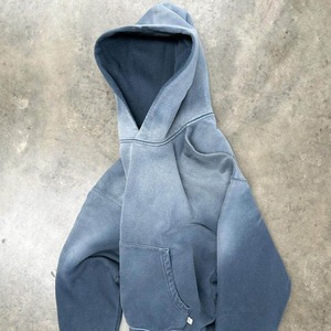 Meilleur sweat-shirt à capuche vierge en molleton Streetwear Design personnalisé vintage double couche lavage à l'acide soleil fané sweats à capuche en détresse pour hommes - Product Image 4