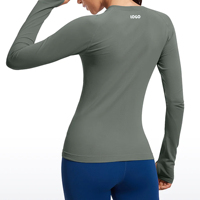 T-shirts de sport pour femmes, imprimés, écologiques, à séchage rapide, respirants, anti-rides, pour yoga, course à pied, manches longues, en spandex/polyester, pour jeunes