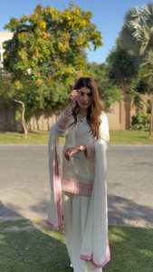 TRENDING <b>KURTA</b> AND FARSHI SALWAAR <b>SET</b> WITH DUPATTA WITH SEQUENCE EMBROIDERY WORK - Product Image 5