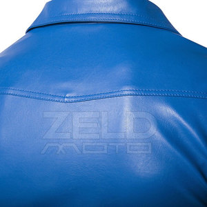 Chaqueta de cuero de manga larga para hombre de piel de vaca de alta calidad Diseña tu propio estilo de moda con cuello levantado al mejor precio - Product Image 5