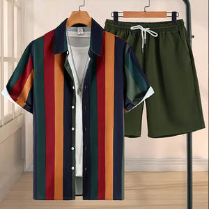 Séchage rapide respirant avec logo personnalisé en gros Logo personnalisé vêtements d'été ensemble de shorts pour hommes ensemble de shorts de course à manches courtes - Product Image 1