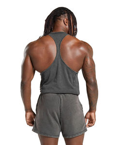 2025 hommes coton débardeur gymnastique exercice Fitness sport gilet avec épaule large col rond sans manches chemise mince tenue décontracté - Product Image 2