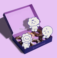 Boîte à donuts mochi jetable, recyclable, impression de logo personnalisée, boîte à gâteaux, desserts, à emporter, boîte cadeau pour fête
