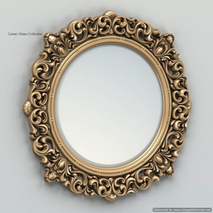 New Leaf Shape Casted Gold Color Metal <b>Wall</b> <b>Mirror</b> Frame Shiny Polished Attractive Design Bathroom <b>Mirror</b> Custom Logo Available - Product Image 2