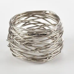 Anneau de serviette décoratif de bonne qualité, design feuille, tendance, forme personnalisée, en aluminium, fournitures en gros - Product Image 2