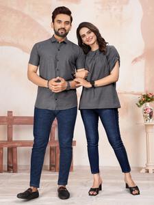 Pareja que presenta la camisa para hombre y la Túnica femenina Combo para la temporada de festivales - Product Image 3
