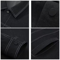 Veste en jean 100% coton de haute qualité pour hommes saison d'hiver style formel avec col rabattu et boutons recouverts tissu en toile