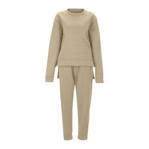Conjunto de sudaderas y pantalones de chándal para mujer a precio barato al por mayor, conjunto de sudaderas y pantalones de color sólido de temporada de invierno a la moda - Product Image 1