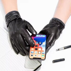 Nouveaux gants d'hiver en cuir véritable personnalisés dames cycle de conduite gants d'hiver peau de vache peau de mouton écran tactile gants unisexe - Product Image 3