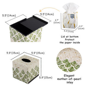 Vietnam gros rustique nacre incrusté boîte à mouchoirs couverture Collection de printemps pour l'affichage à la maison pour les décorations - Product Image 5