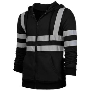 Sweat à capuche personnalisé réfléchissant de sécurité de qualité haute visibilité Polyester coton unisexe pull sweat hommes sweats à capuche avec réflecteur - Product Image 2