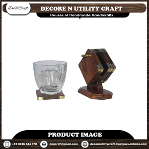 Handcrafted <b>Square</b> Novelty Design Antique Sheesham Wood Eco-Friendly Coaster Set for Home Decor <b>Kitchen</b> <b>Table</b> Mats & Pads - Product Image 3