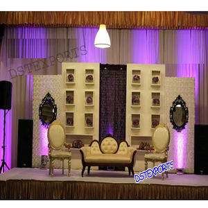 Ensemble de décoration de scène de mariage musulman arabe moderne en fibre légère, motif cachemire royal, pour mariages asiatiques, vente en gros au Royaume-Uni - Product Image 1