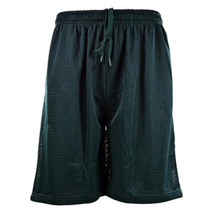 Shorts Casuales de Malla Ecológica con Cintura Elástica, Color Sólido, Sensación Suave y Ajuste Cómodo para Uso Diario en Verano - Product Image 1