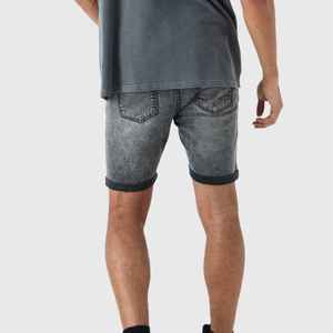 Shorts en jean pour homme de haute qualité, vintage, délavés, respirants, coupe ample, longueur genou, service OEM - Product Image 3